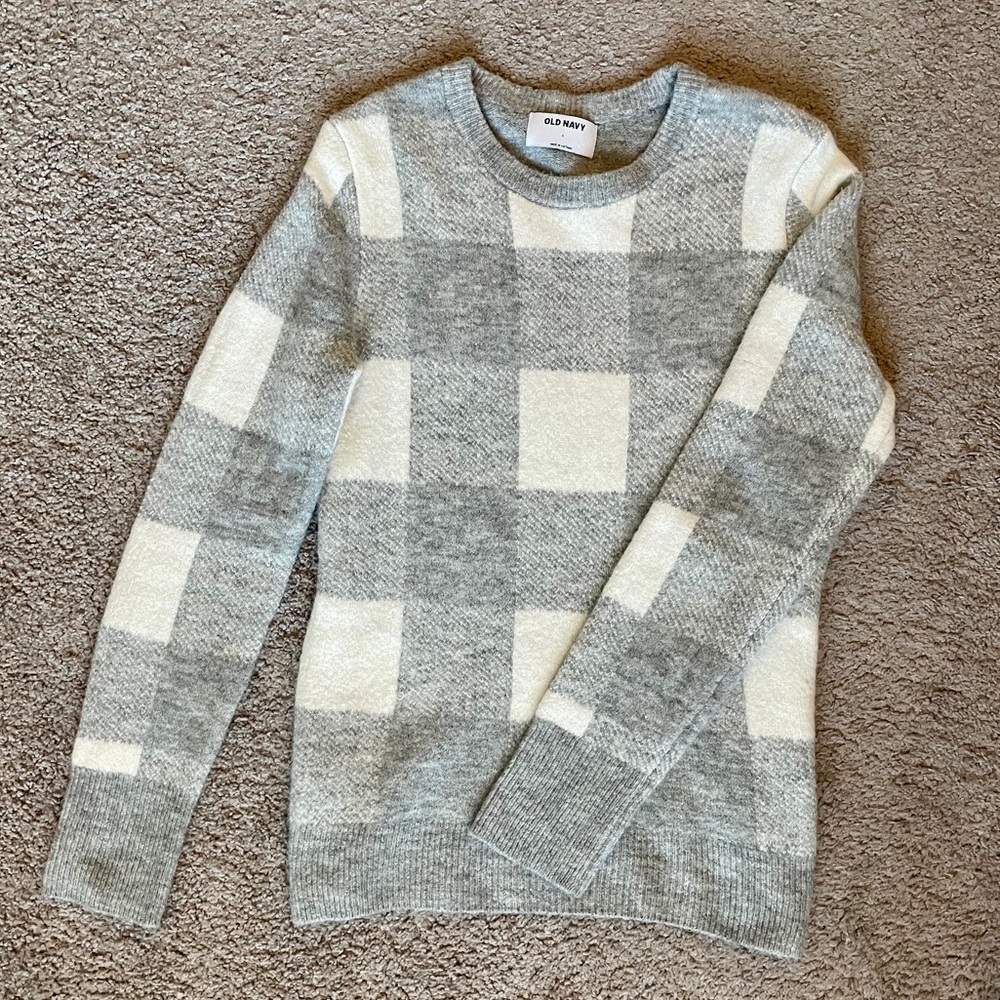 Grey Buffalo Plaid Sweater